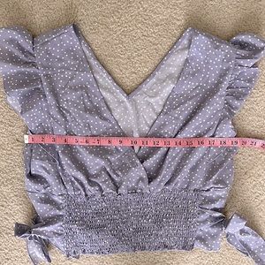 Adorable purple and white dotted 2X SHEIN top!